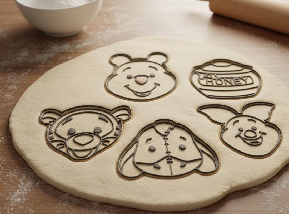 Set di 5 formine per biscotti Winnie the Pooh — Pimpi, Tigro, Ih-Oh