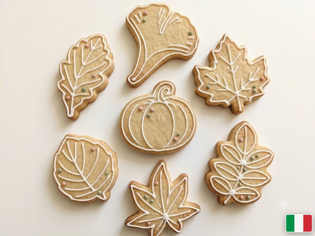 Biscotti foglie autunno decorati
