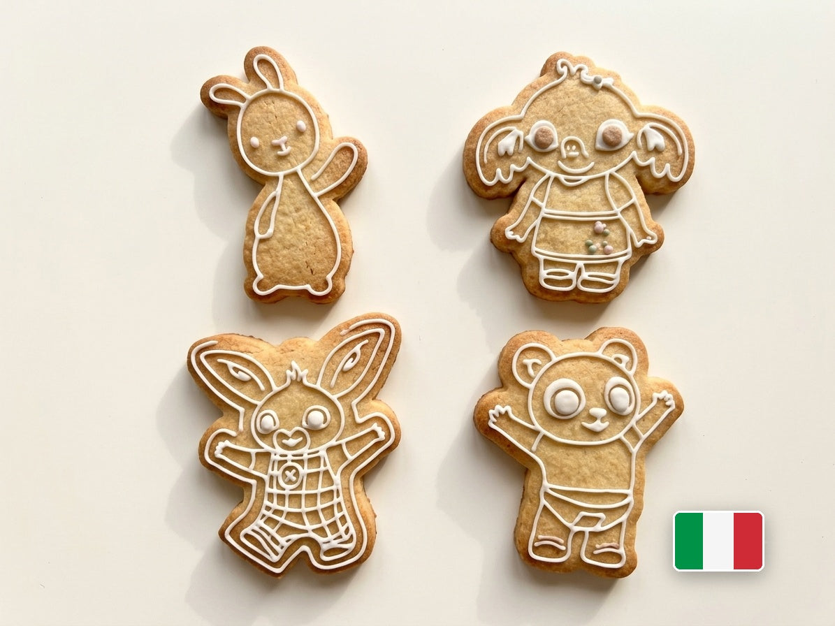Biscotti Bing decorati con ghiaccia reale