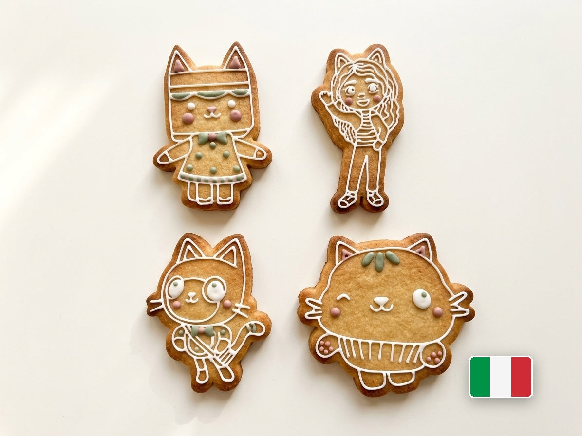 Biscotti Gabby decorati con ghiaccia reale