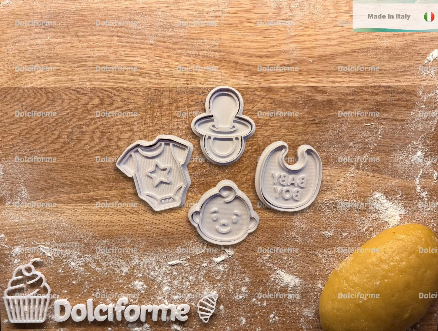 Set Tagliabiscotti per Baby Shower (Maschio)