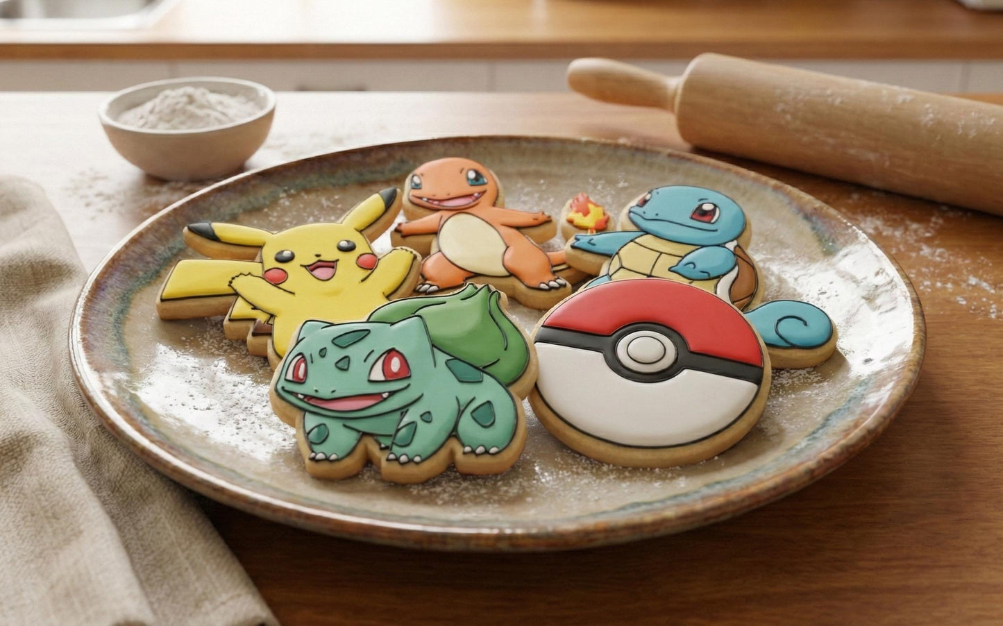 Set di formine per biscotti Pokémon — 5 pezzi, timbri per feste e compleanni
