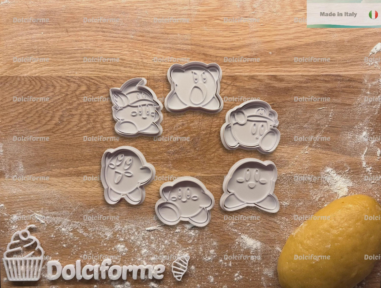 Set di formine per biscotti Kirby — tema videogioco, 6 pezzi