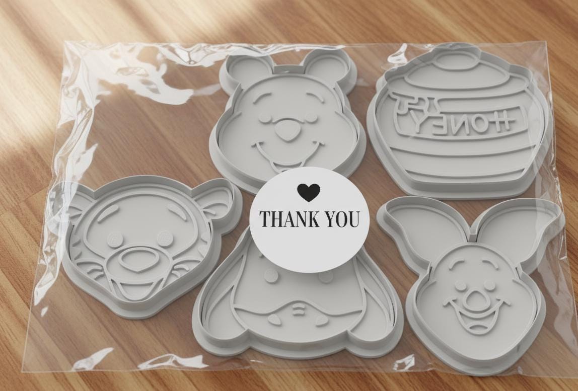 Set di 5 formine per biscotti Winnie the Pooh — Pimpi, Tigro, Ih-Oh