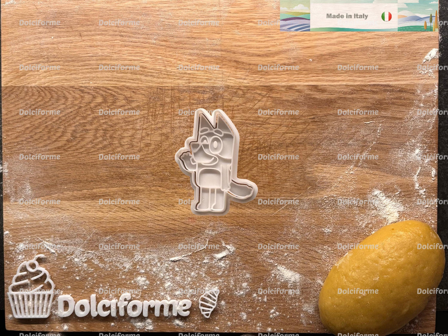 Set di 5 formine per biscotti Bluey — festa a tema, timbro compleanno