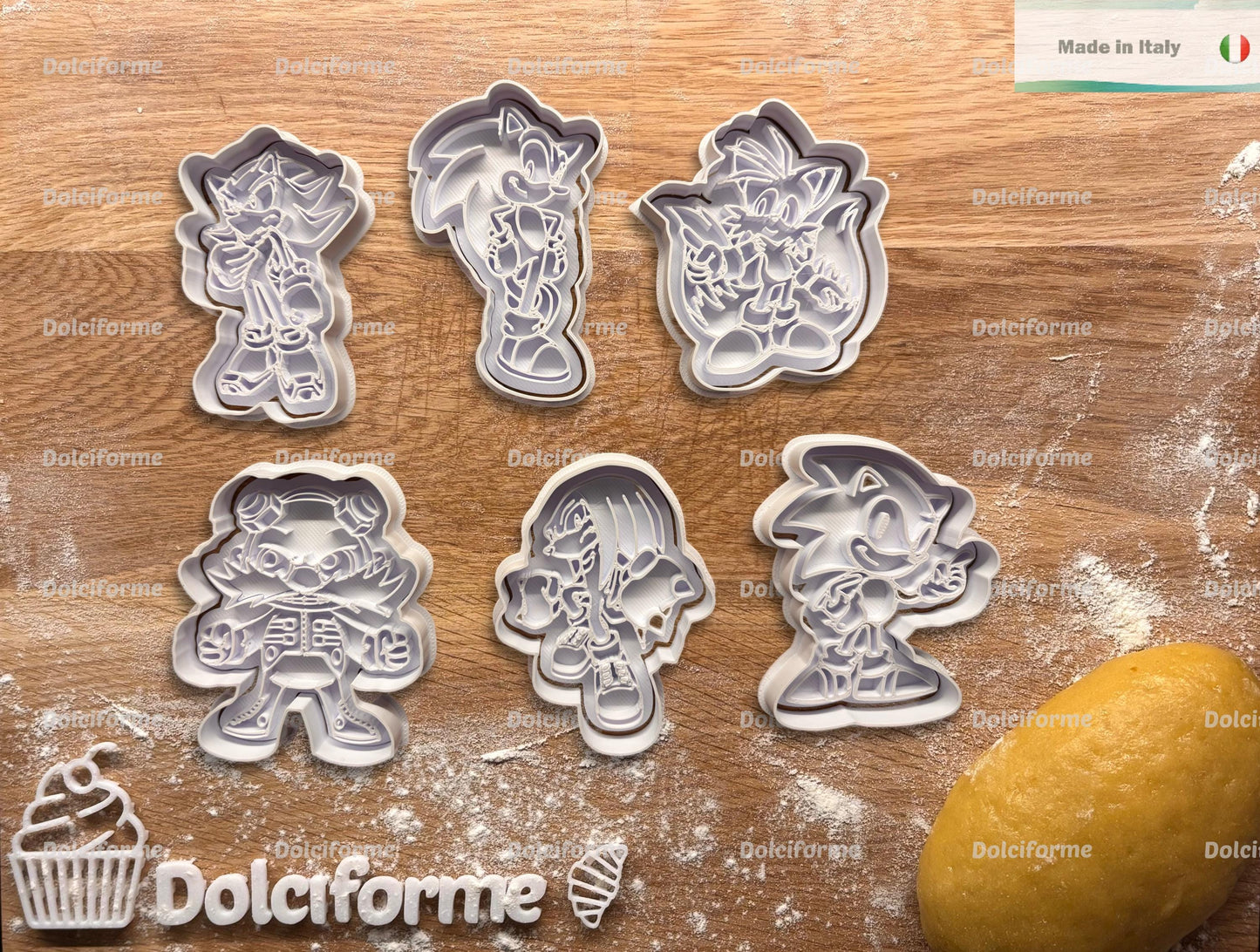 Set di formine per biscotti Sonic — Shadow, Dr. Robotnik, Tails