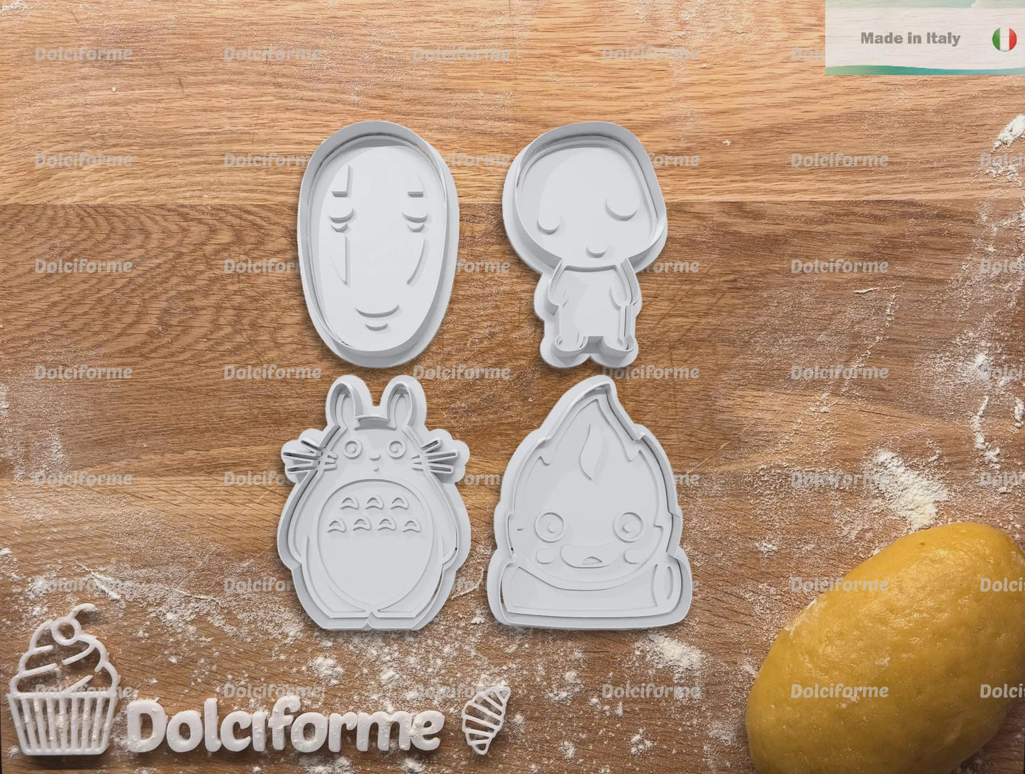Set di stampini biscotti Studio Ghibli — Totoro, Senza Volto, Calcifer