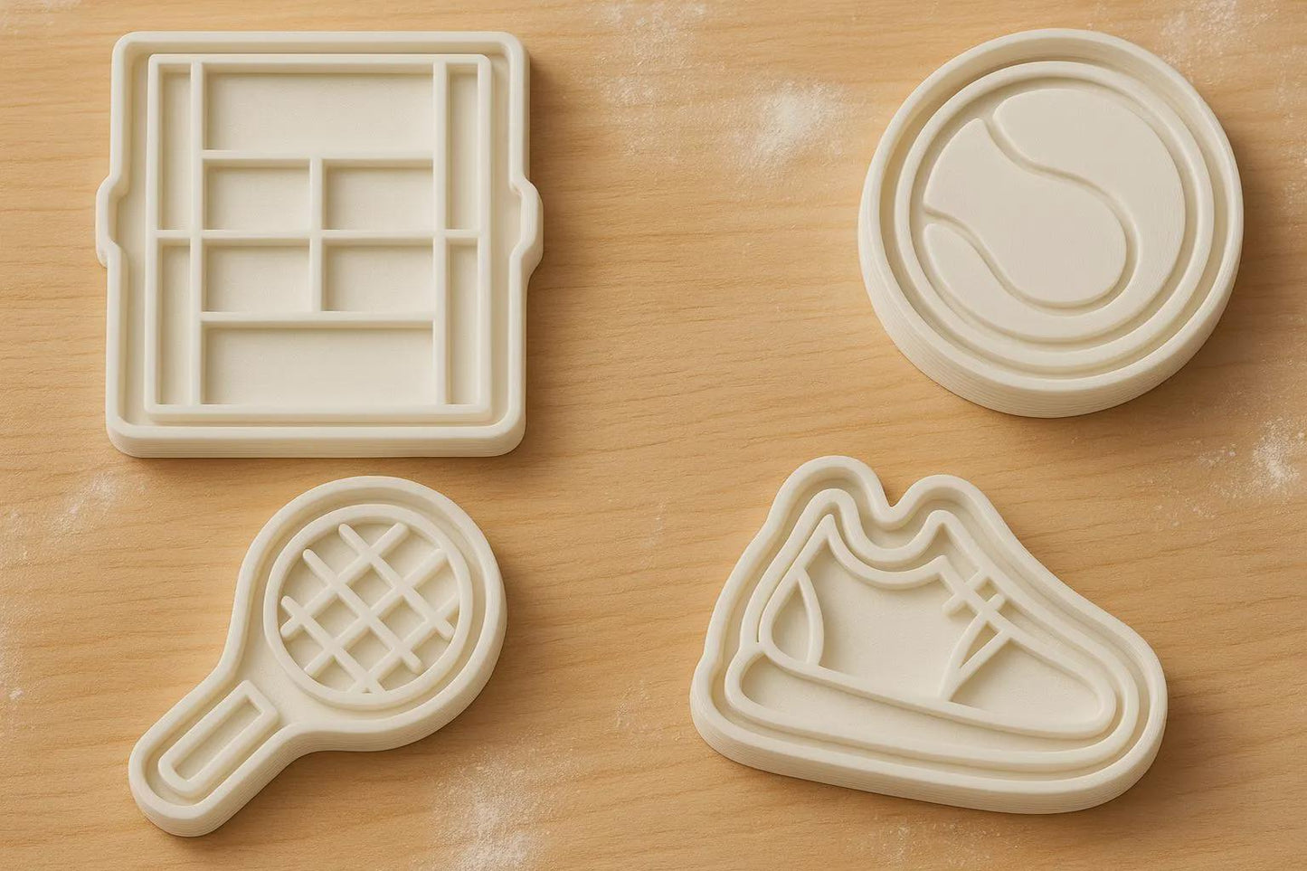 Set di formine per biscotti Tennis — palla, racchetta, campo, scarpa