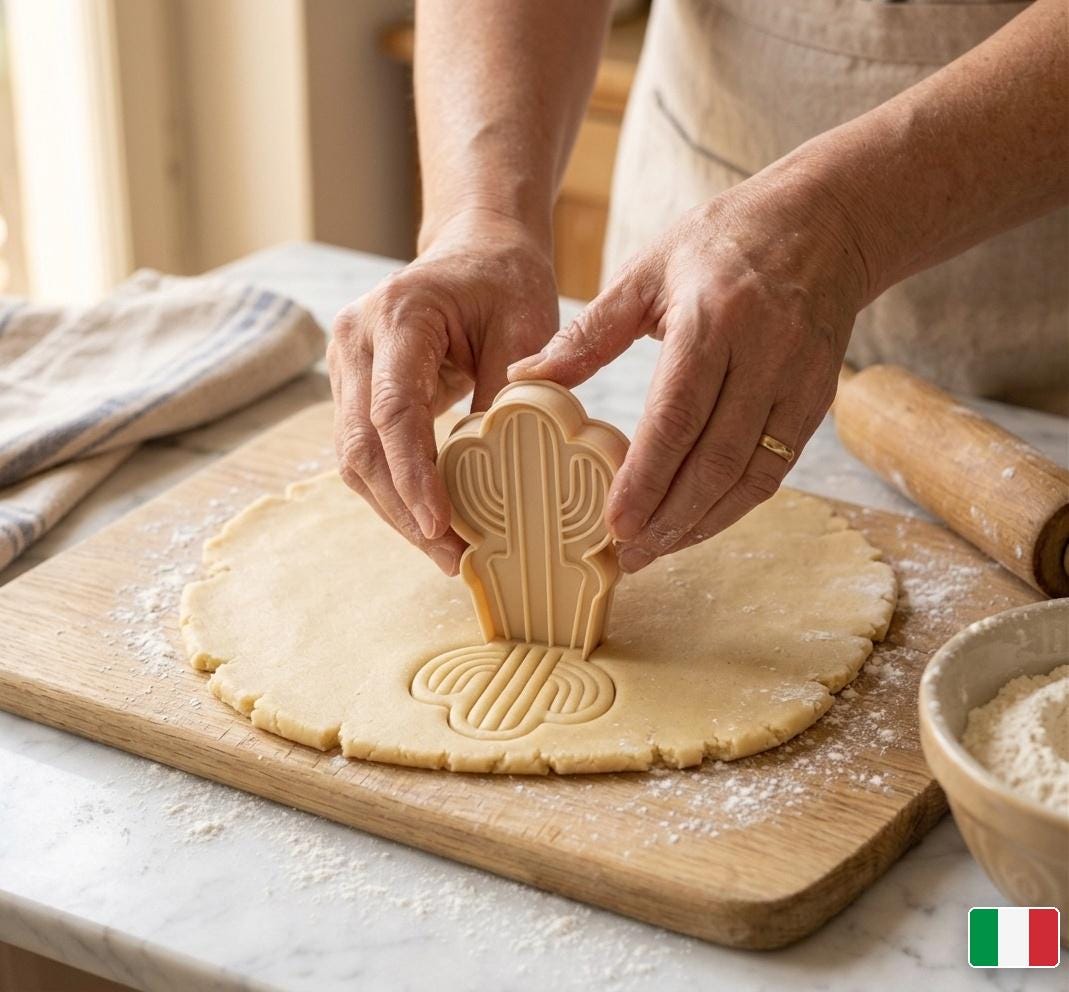 Set 4 stampini biscotti Cactus — piante grasse e fico d'India, PLA bianco