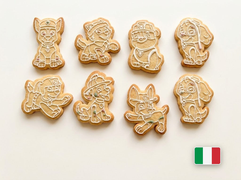 Biscotti Paw Patrol decorati con ghiaccia reale