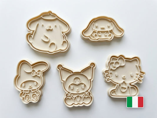 Set 5 tagliabiscotti Sanrio - Hello Kitty, Kuromi, My Melody, Cinnamoroll, Pompompurin
